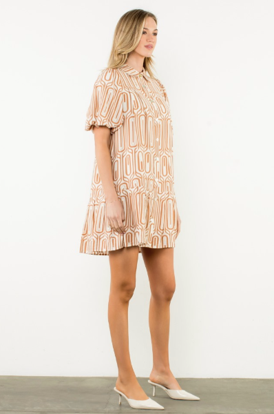 Long Way Round Mini Dress - Burnt Orange
