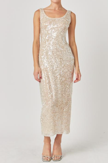 It Was All A Dream Sequin Midi Dress