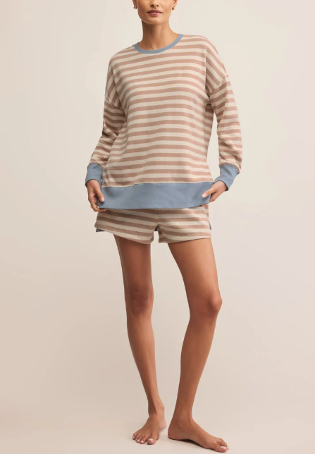 Layer Up Stripe Sweatshirt - Evening Sand