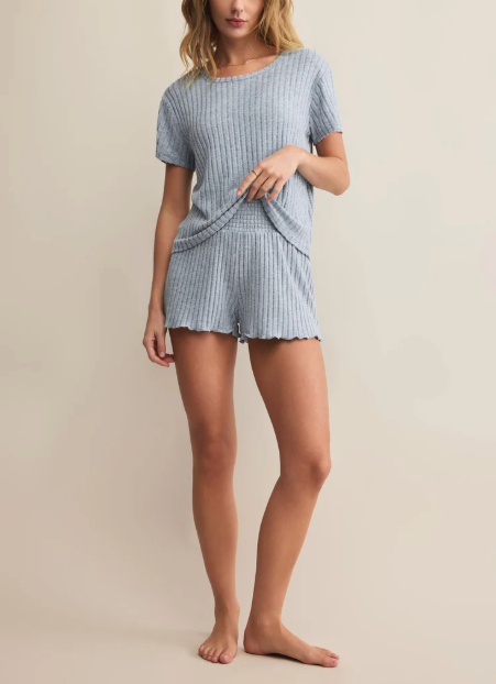 Kara Rib Tee - Light Denim