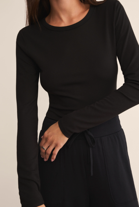 Second Skin Long Sleeve Crew - Black