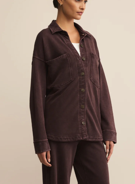 All Day Knit Jacket - Chocolate Cherry