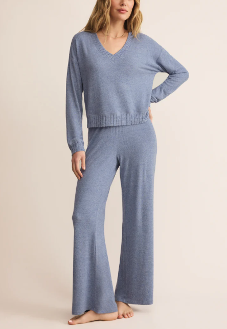 Dawn Smocked Pant - Blue Velvet