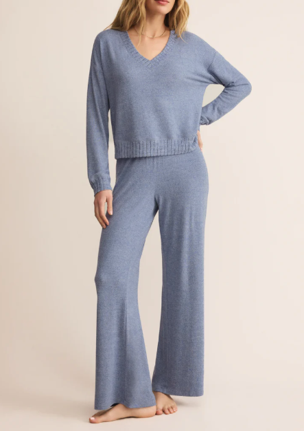 Courtney Long Sleeve Top - Blue Velvet