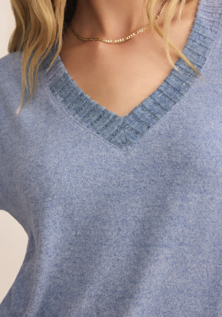 Courtney Long Sleeve Top - Blue Velvet