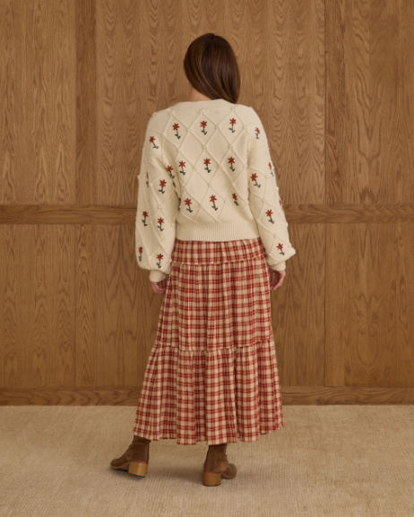 Boxy Crop Cardigan - Winter Daisy