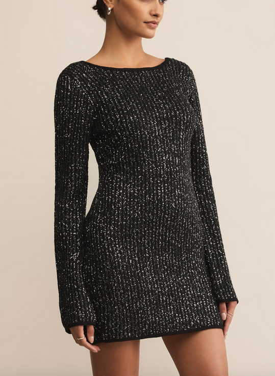 La Marca Sequin Mini Dress - Black