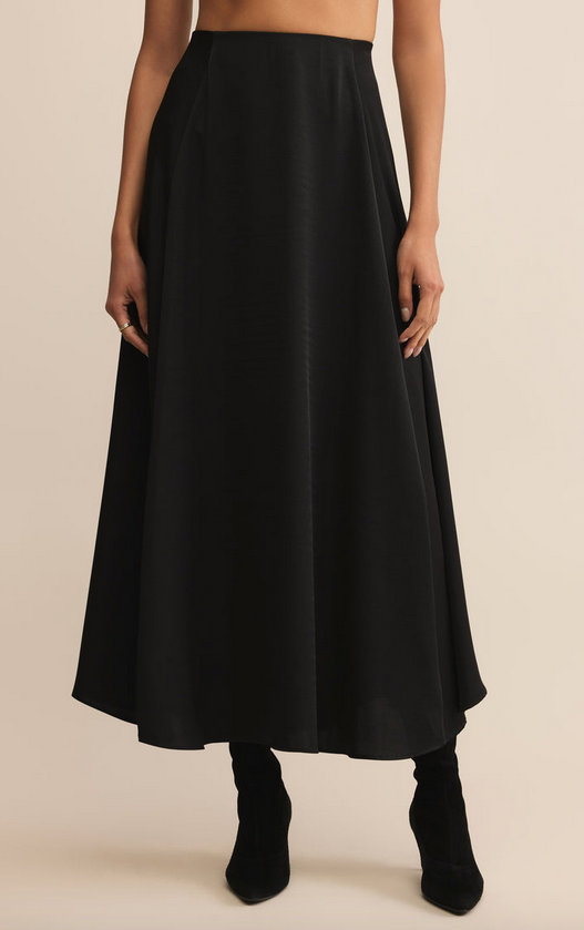 Northpointe Satin Midi Skirt - Black
