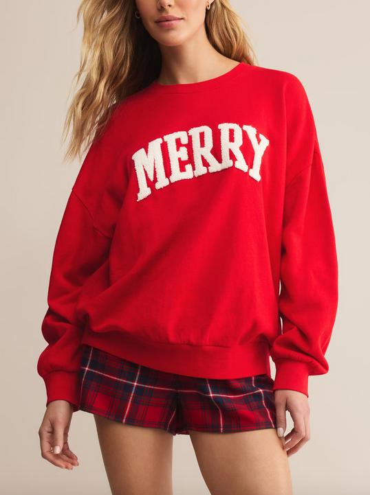 Very Merry Sunday Sweatshirt - Festive Red
