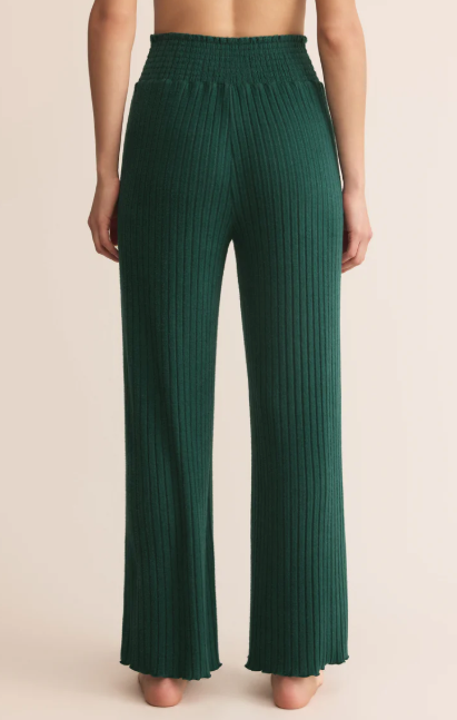 Dawn Smocked Rib Pant - Mistletoe