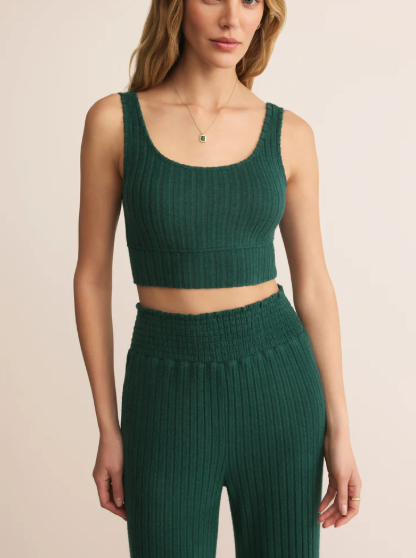 Zoe Rib Tank Bra - Mistletoe