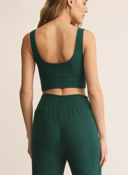 Zoe Rib Tank Bra - Mistletoe
