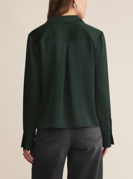 Ana Satin Top - Garland Green