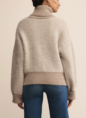 Balkan Funnel Neck Sweater - Smoked Heather