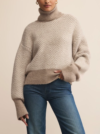 Balkan Funnel Neck Sweater - Smoked Heather