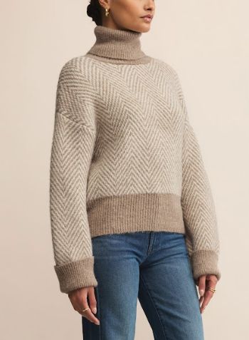 Balkan Funnel Neck Sweater - Smoked Heather