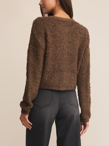 Maxie Fluffy Cardigan - Root Beer