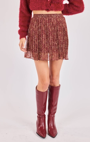Candlelight Pleated Mini Skirt