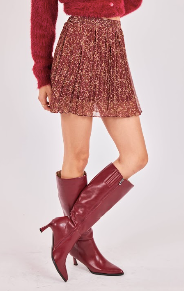 Candlelight Pleated Mini Skirt