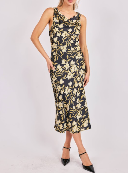 Gala Floral Bias Midi Dress