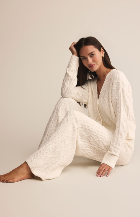 Gemma Cable Pant - Vanilla Ice