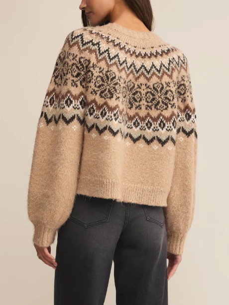 Kenaby Fair Isle Sweater - Oatmeal Heather