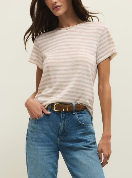 Tourist Striped Tee - Natural Heather