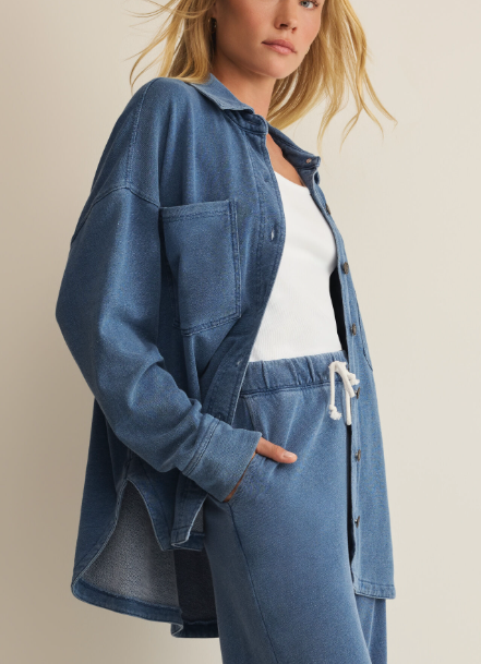 All Day Knit Denim Jacket - Calypso Blue Indigo