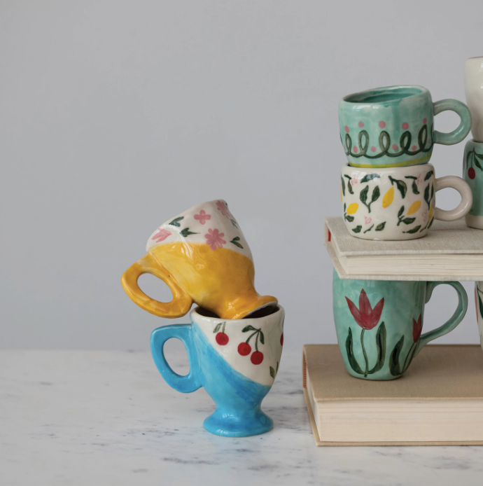 Floral Painted Espresso Mug