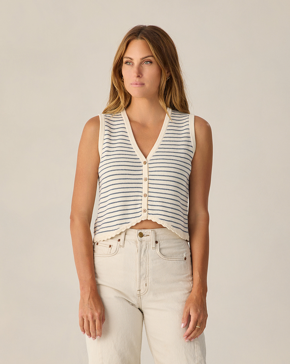 Marine Stripe Knit Vest