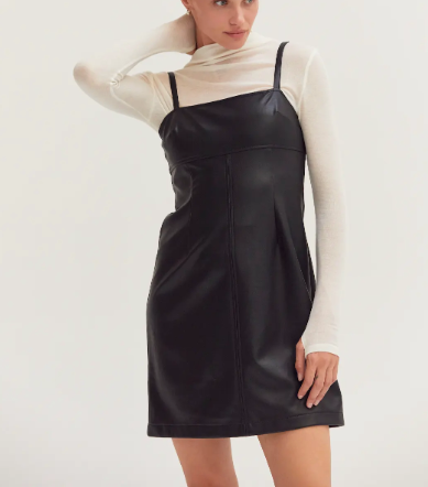 Odalis Vegan Leather Mini Slip Dress Black / M Odalis Vegan Leather Mini Slip Dress Black / M