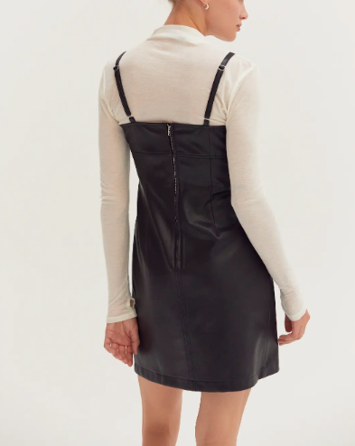 Odalis Vegan Leather Mini Slip Dress