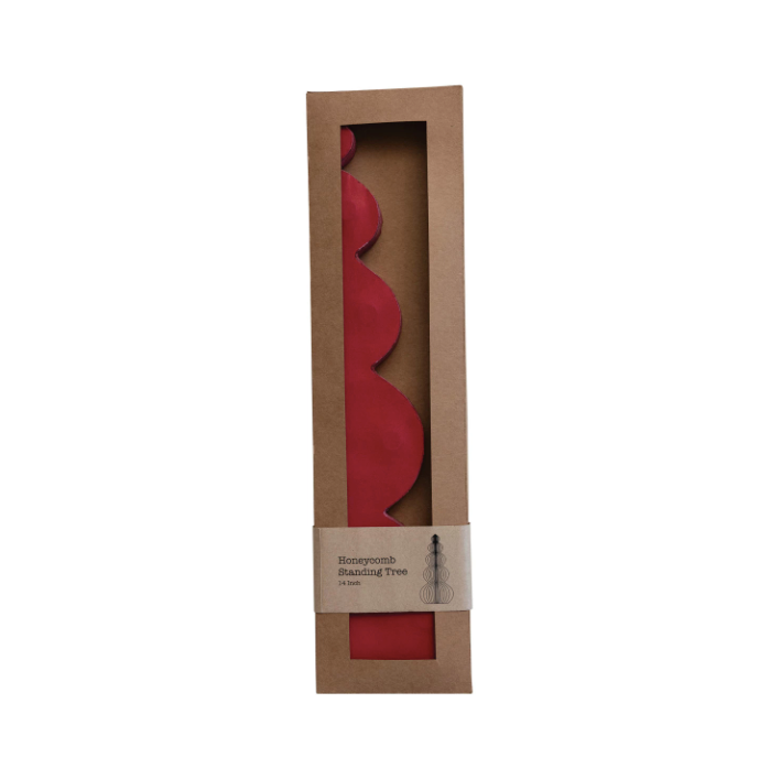 Red Honeycomb Paper Tree - 14"