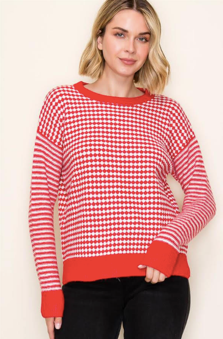 Bit of Peppermint Knit Sweater