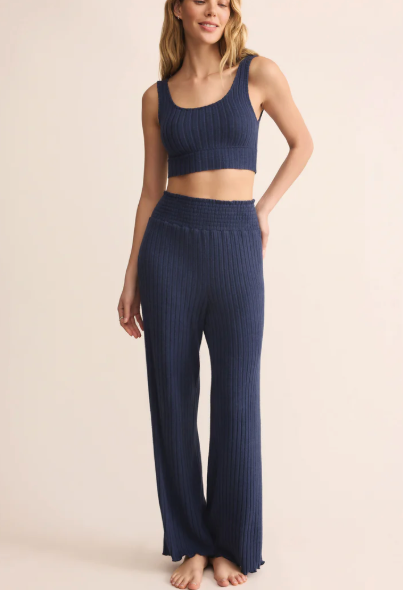 Zoe Rib Tank Top - Blue Sapphire