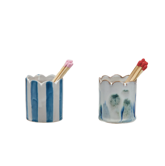 Coastal Stoneware Matchstick Holder