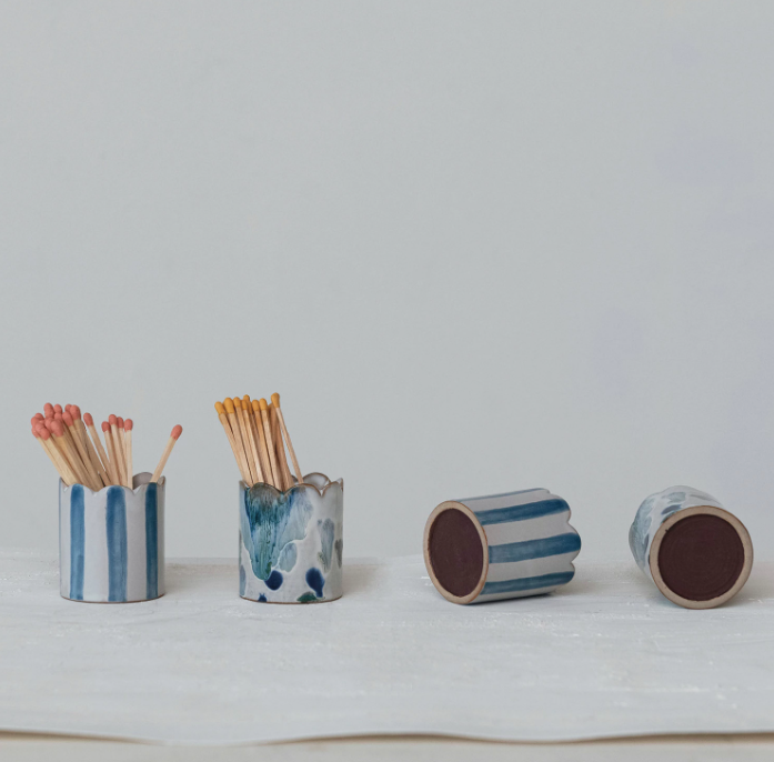 Coastal Stoneware Matchstick Holder