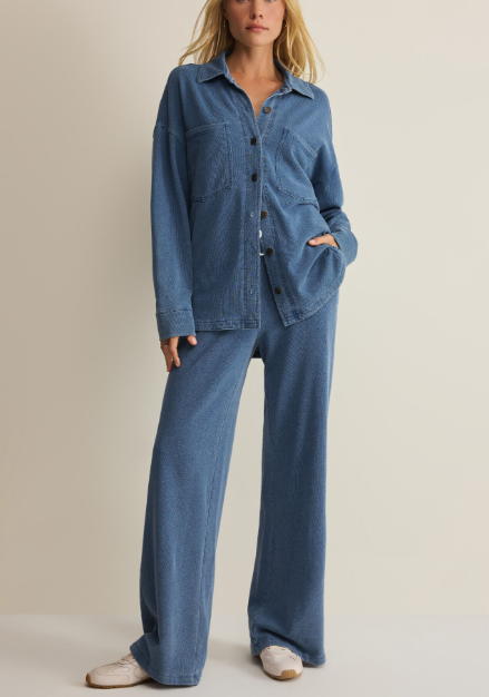 All Day Knit Denim Jacket - Calypso Blue Indigo