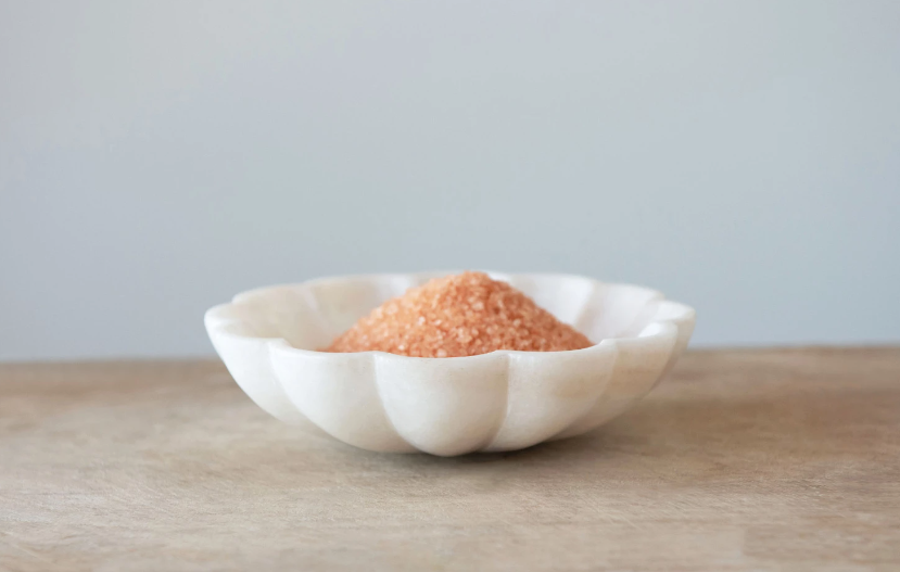 Flower Carved Marble Dish