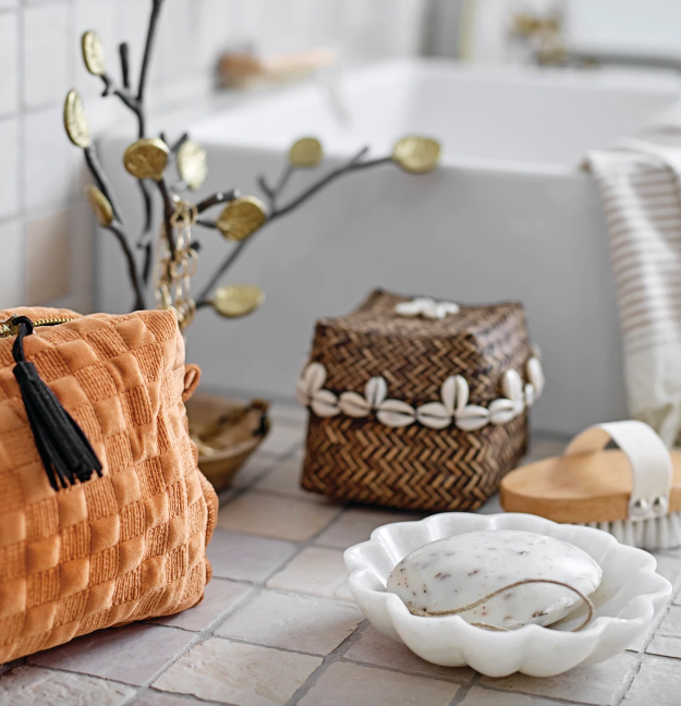 Flower Carved Marble Dish