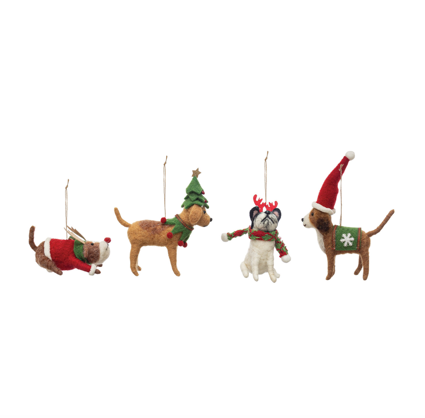 Outfitted Felt Dog Ornament