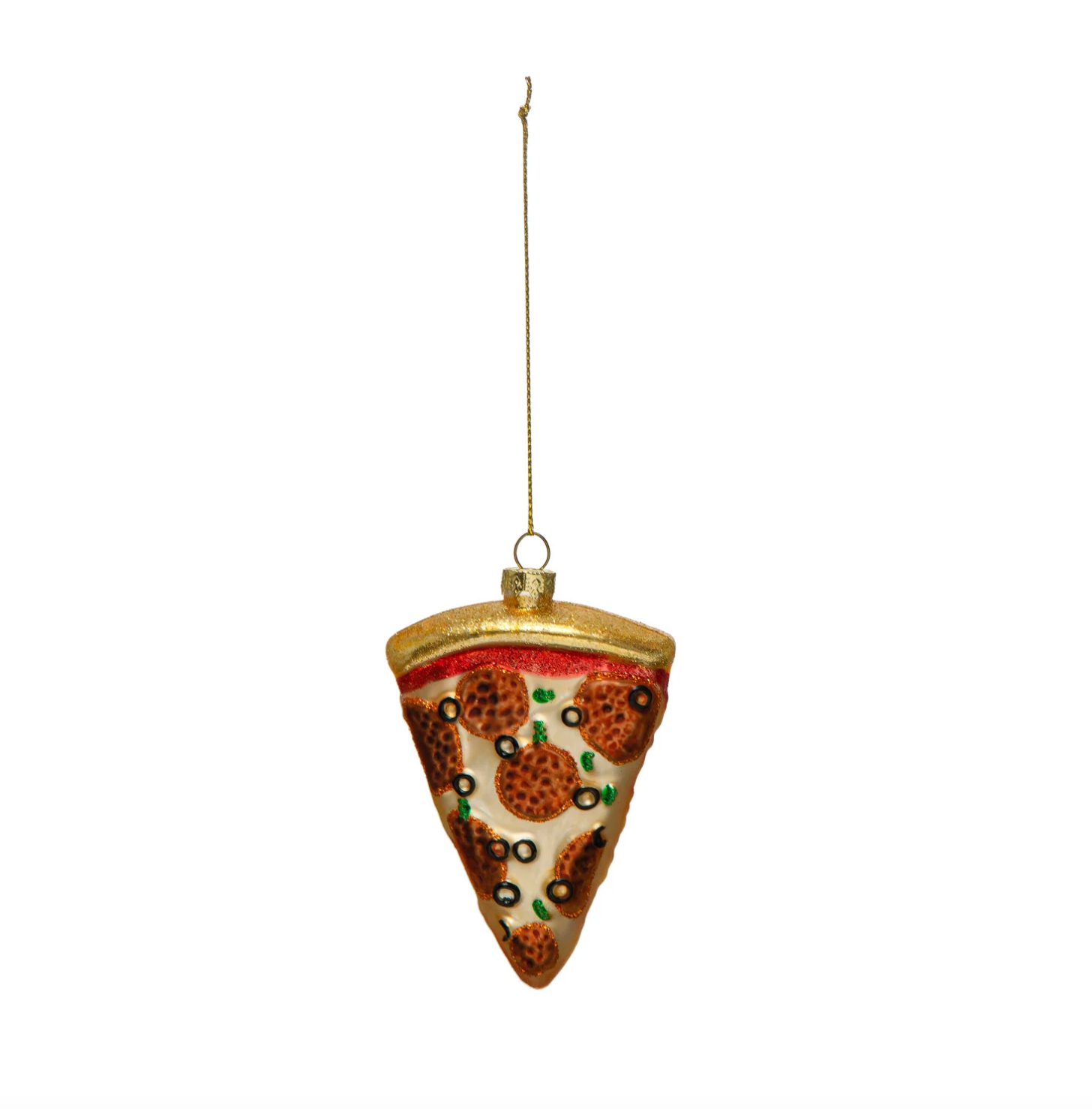 Pizza Slice Glass Ornament