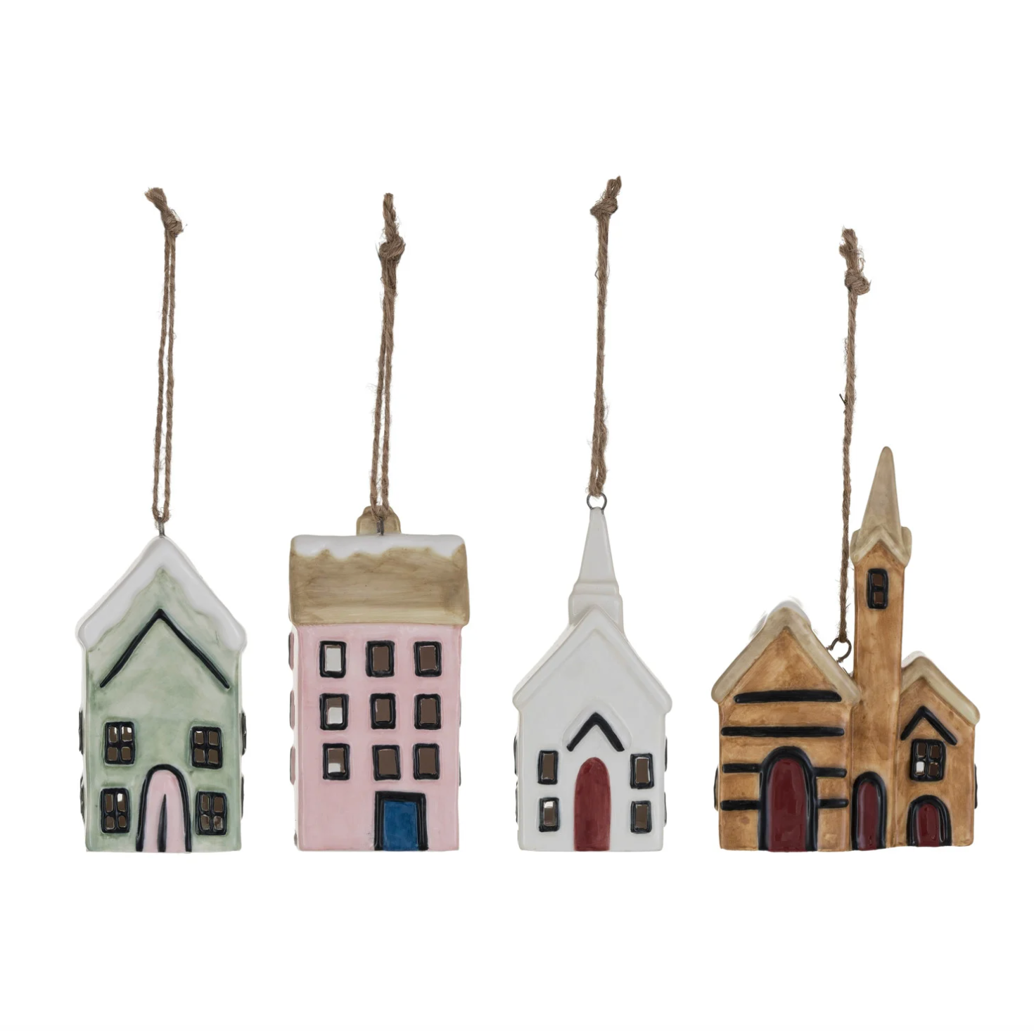 Stoneware House Light Ornament