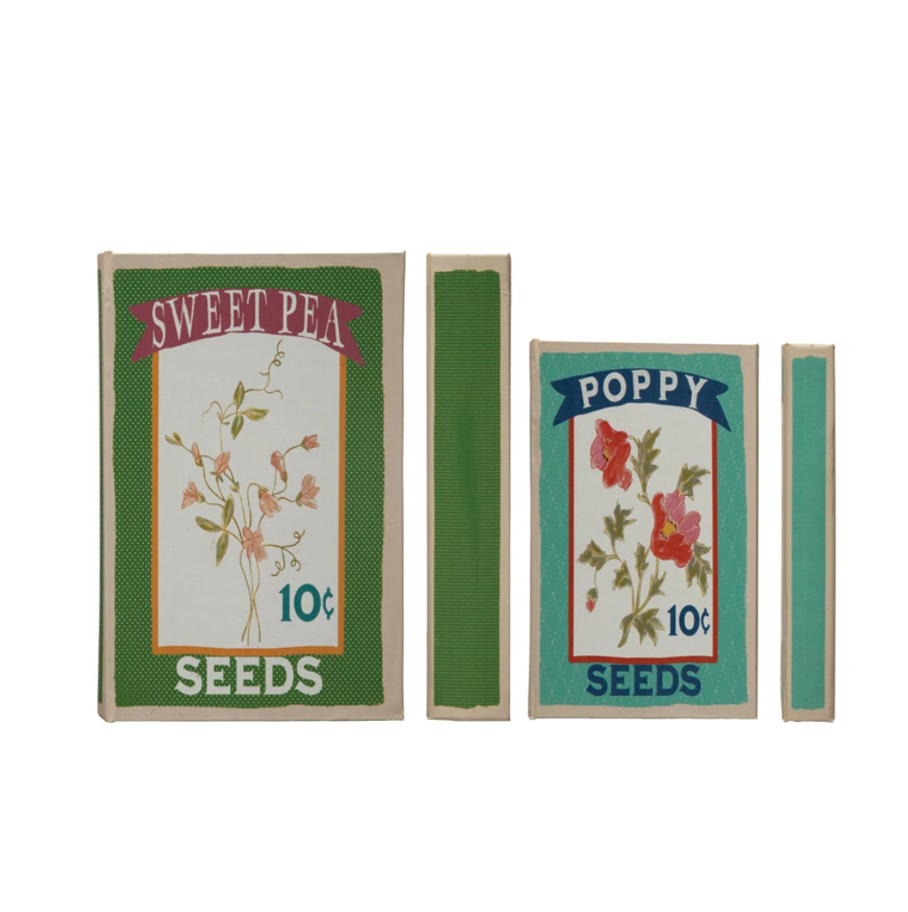 Garden Seed Canvas Book Storage Boxes
