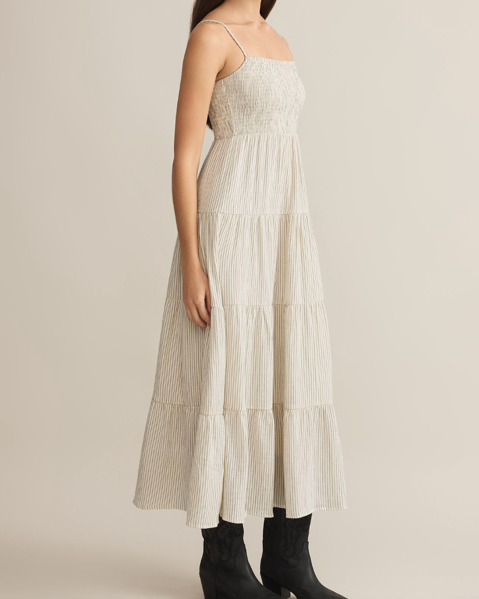 Balos Striped Maxi Dress Natural