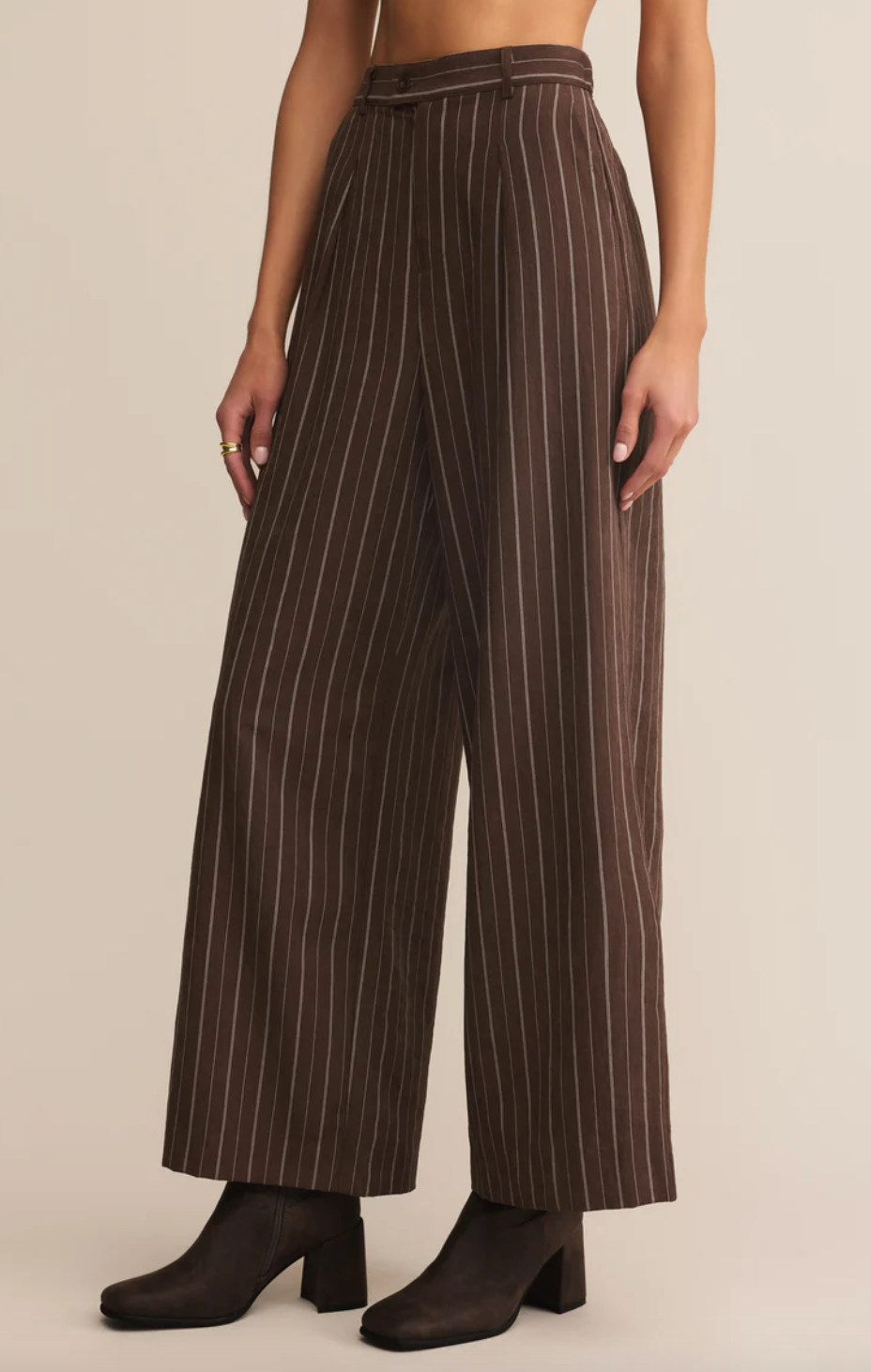 Alma Pinstripe Wide Leg Pant