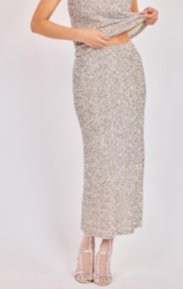 Luster Sequin Maxi Skirt