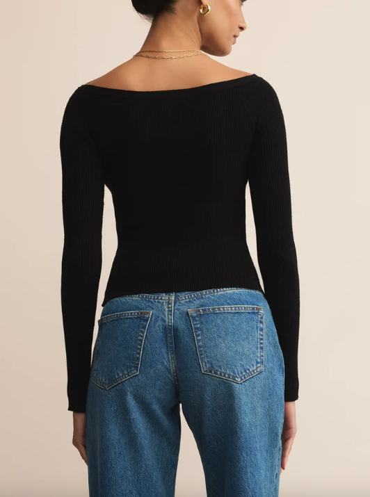 Jovy Sweater Top - Black