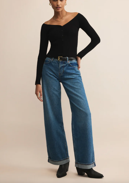 Jovy Sweater Top - Black