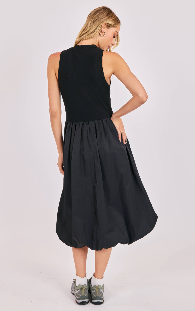 Happier Now Contrast Bubble Hem Midi Dress